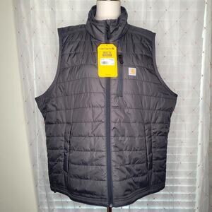 Carhartt‎ Shadow Gray Rain Defender Nylon Insulated Mock Neck Vest Size XXL NWT